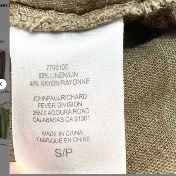 Cristina B Linen Blend Straight Leg Pull On Pants - Picture 9 of 9